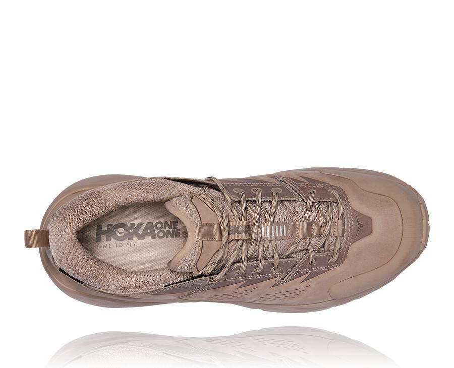 Tenis Hoka One One Trail Mujer Beige - Kaha Bajos Gore-Tex - TRJC02845